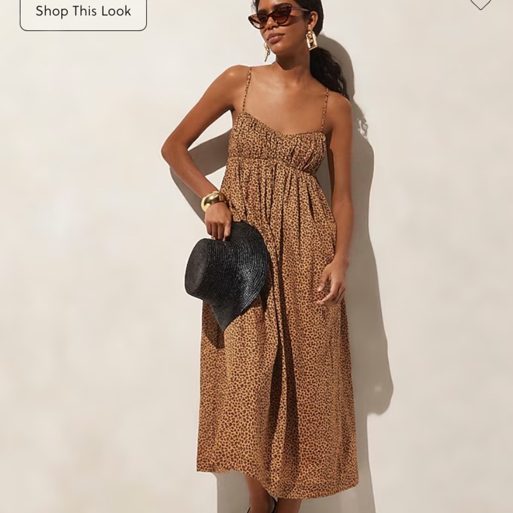 NWT Medium J. Crew voile empire-waist dress in leopard print Jcrew